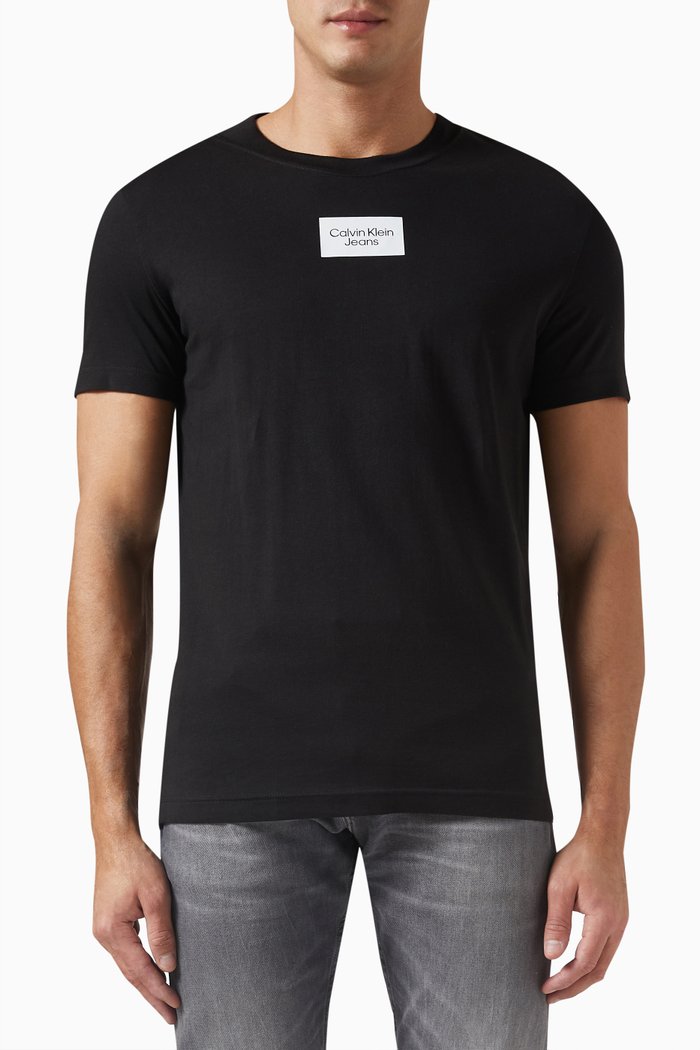 

Box Logo Slim-fit T-shirt in Cotton jersey, Black