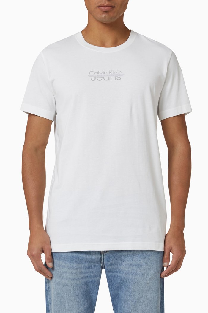 

Small Disrupted Lacquer Logo T-shirt in Cotton Jersey, White