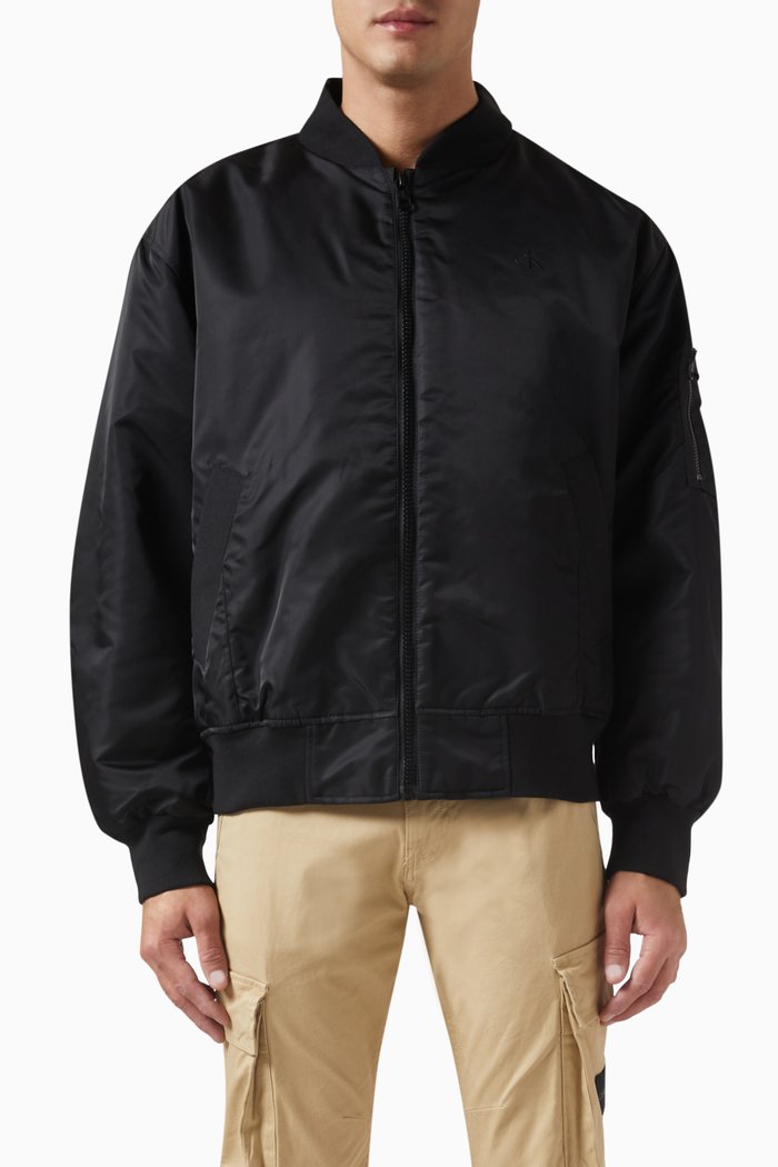 

Bomber Jacket in Nylon, Black