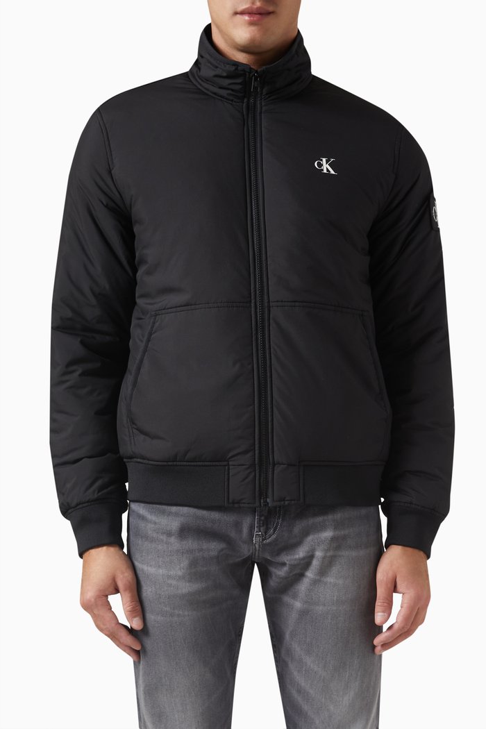 

Harrington Jacket in Padded Nylon, Black