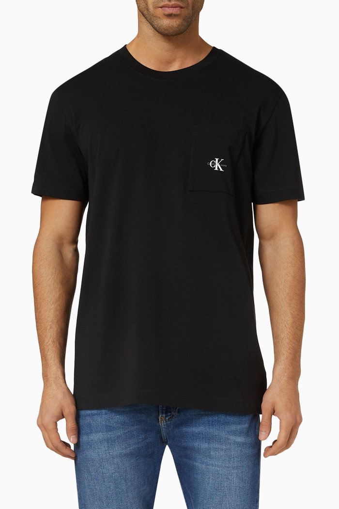

Micro Monologo Pocket T-shirt in Cotton, Black