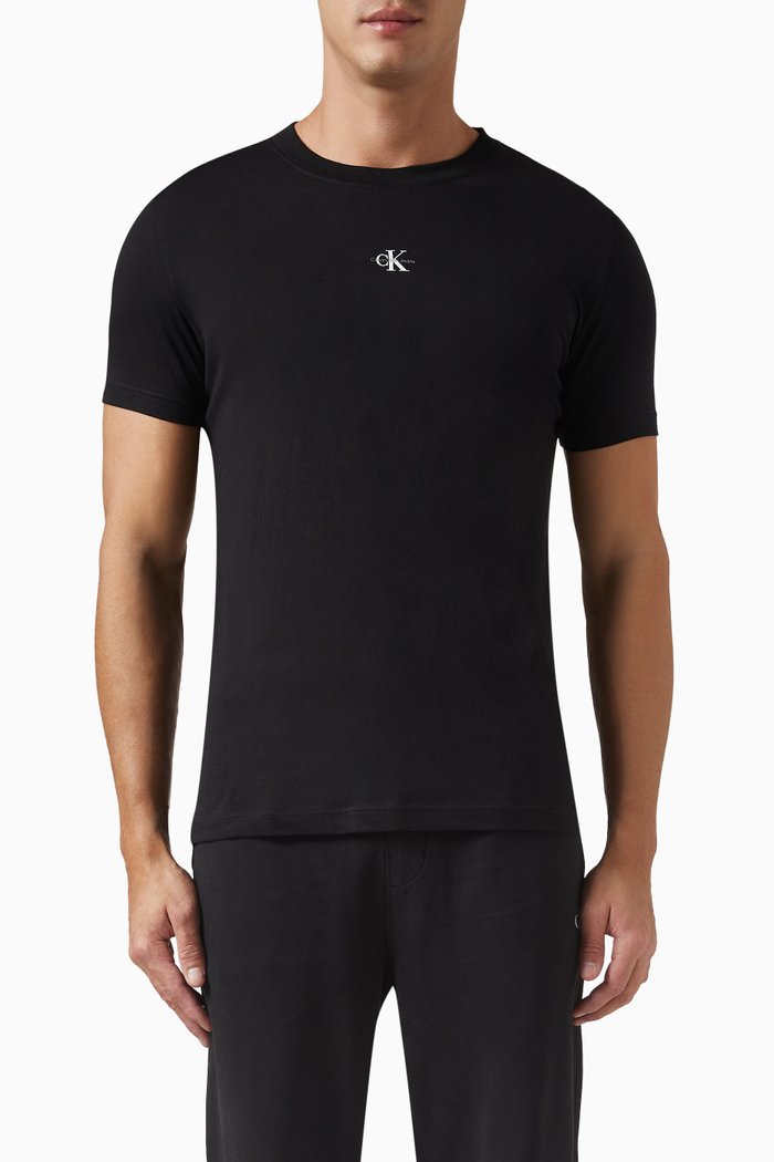 

Micro Monologo T-shirt in Cotton, Black