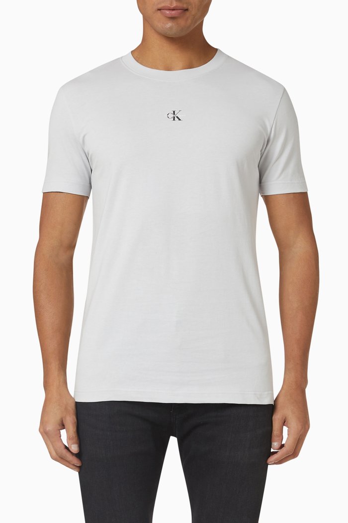 Micro Monologo T-shirt in Cotton, Grey
