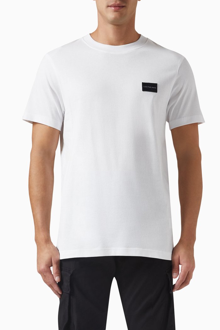 

Badge Logo T-shirt in Cotton Jersey, White