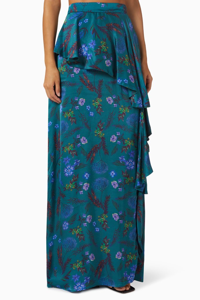 

Morisot Maxi Skirt in Viscose, Blue