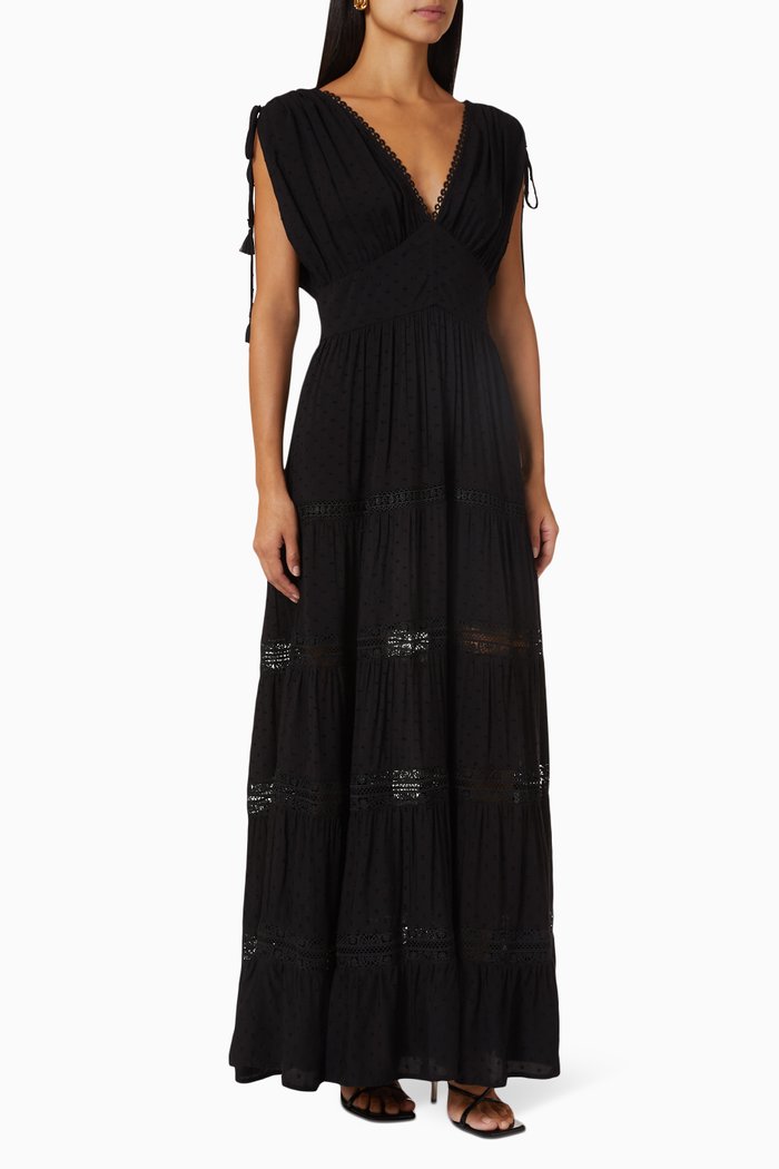 

Francis Maxi Dress in Viscose, Black