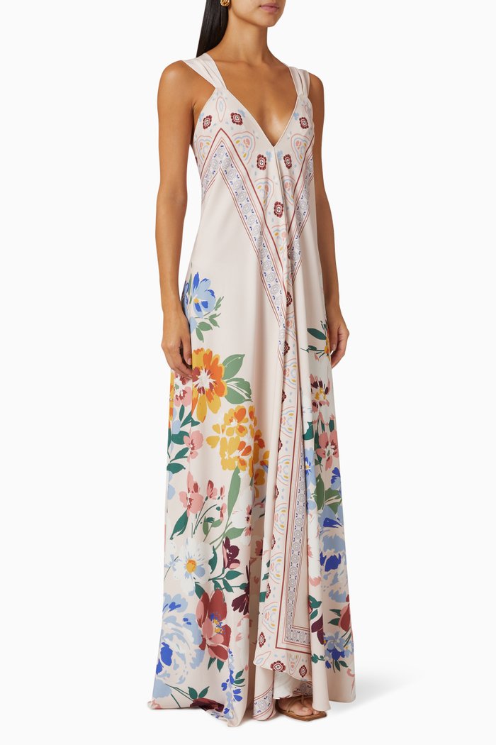 

Alejandra Cassat Maxi Dress in Satin, Multicolour