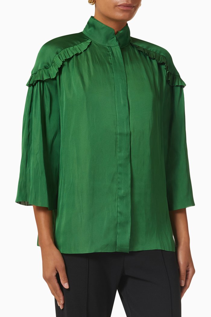 

Mateo Ruffle Top, Green