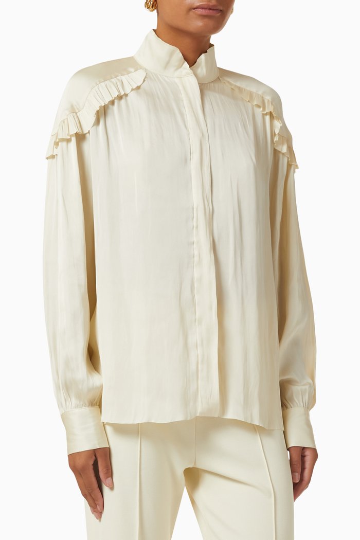 

Courtney Ruffle Shirt, Neutral