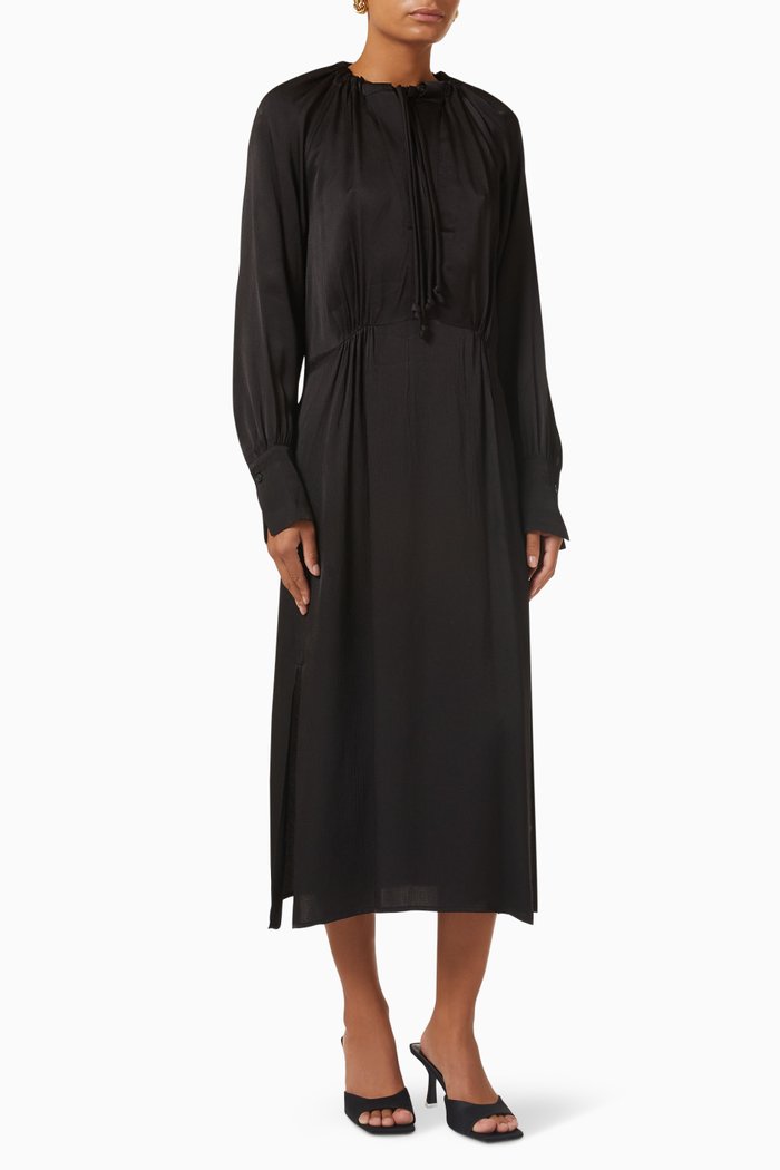 

Sage Midi Dress in Viscose, Black