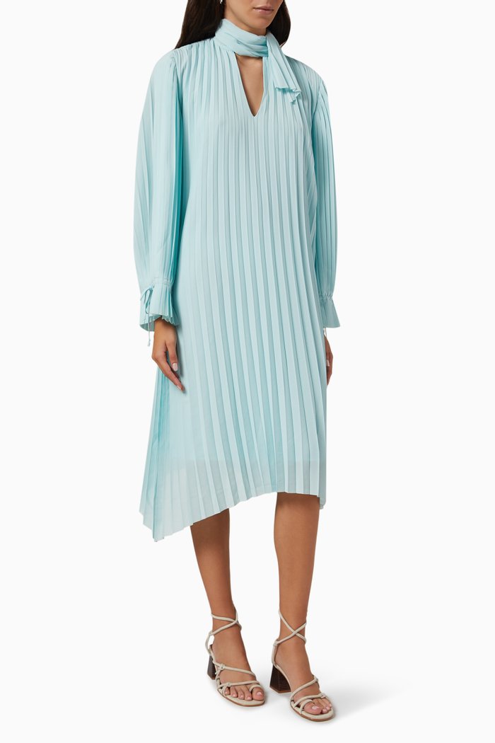 

Oscar Plissé Midi Dress, Blue