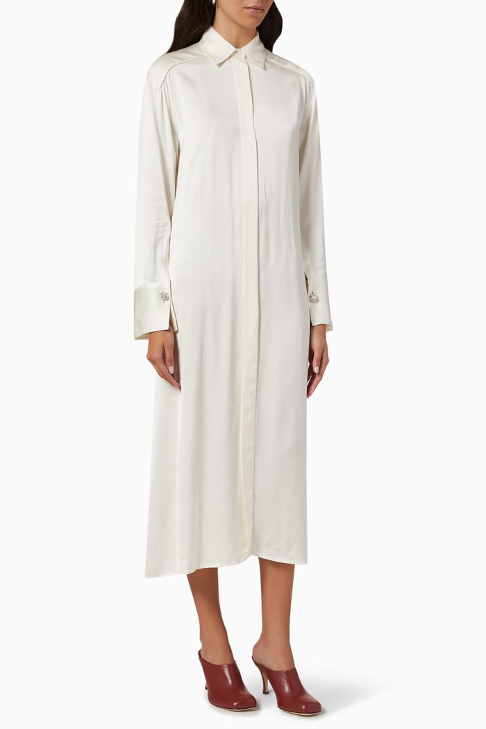 

Sonya Midi Dress in Viscose-blend, White