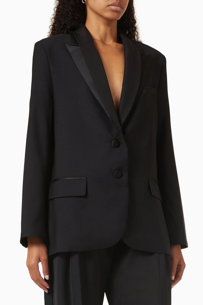 

Smoking Tuxedo Jacket in Wool, Black