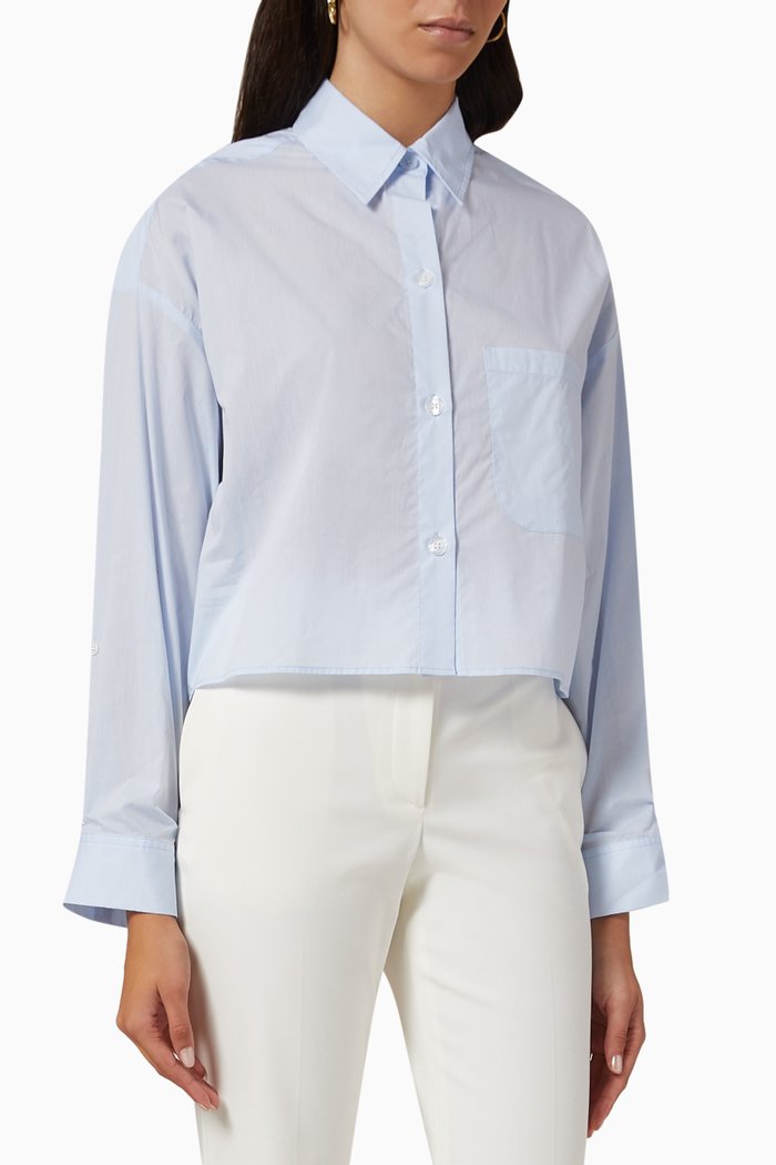 

Soon to be Ex Cropped Shirt in Cotton, Blue