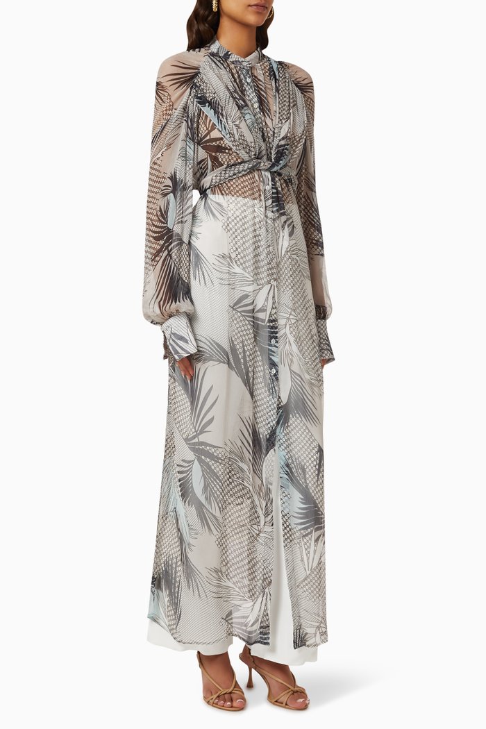 

Eli Palm-print Shirt Dress, Multicolour