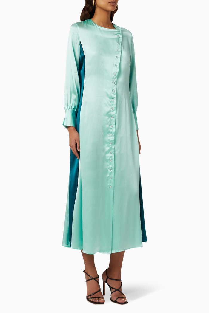 

Dia Midi Dress in Satin, Blue
