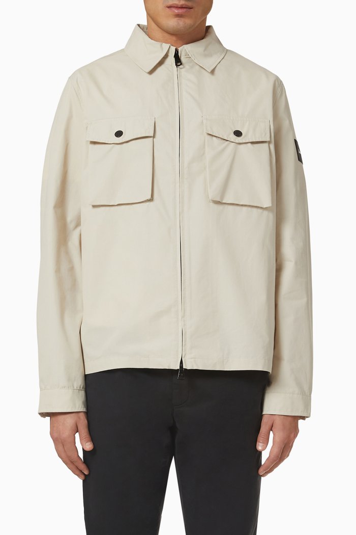 

Shirt Jacket in Cotton Blend, Neutral