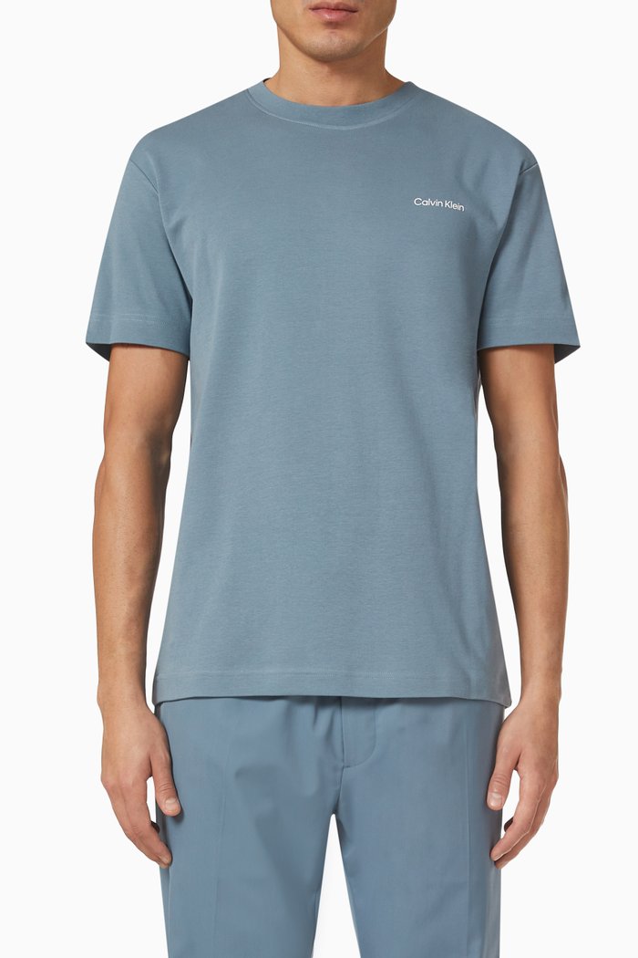 

Micro Logo T-shirt in Cotton Interlock Blend, Grey