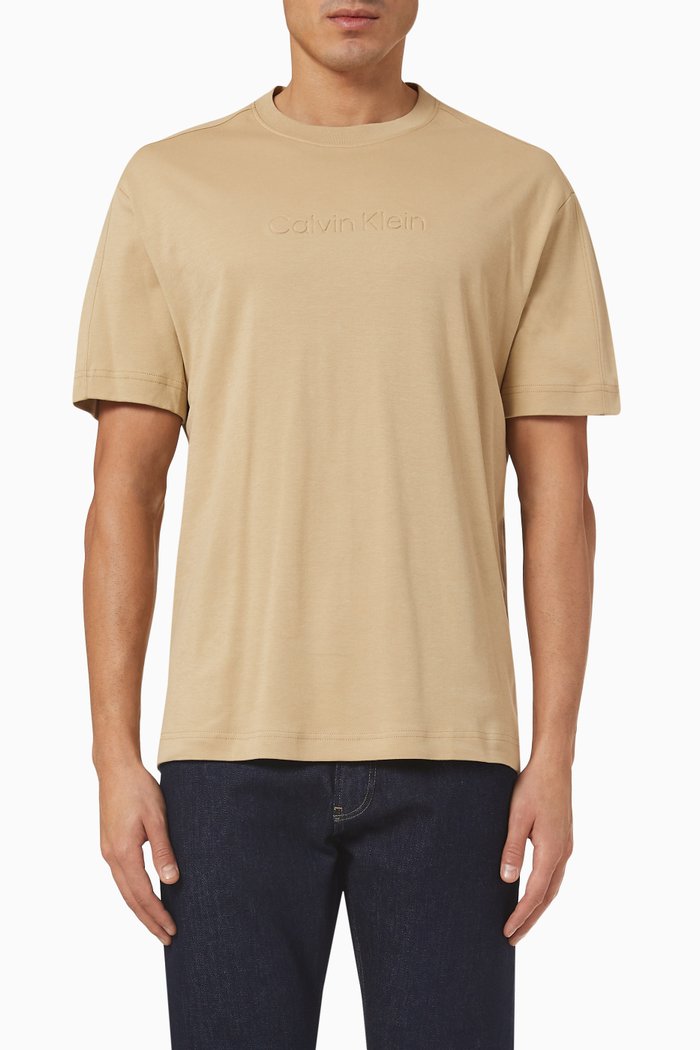

Desossed Logo T-shirt in Organic Cotton Blend, Neutral