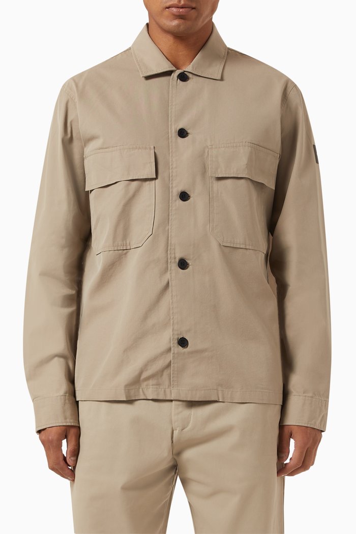 

Overshirt in Cotton-nylon Twill Blend, Neutral