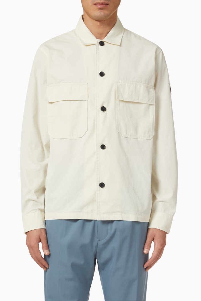 

Overshirt in Cotton-nylon Twill Blend, Grey
