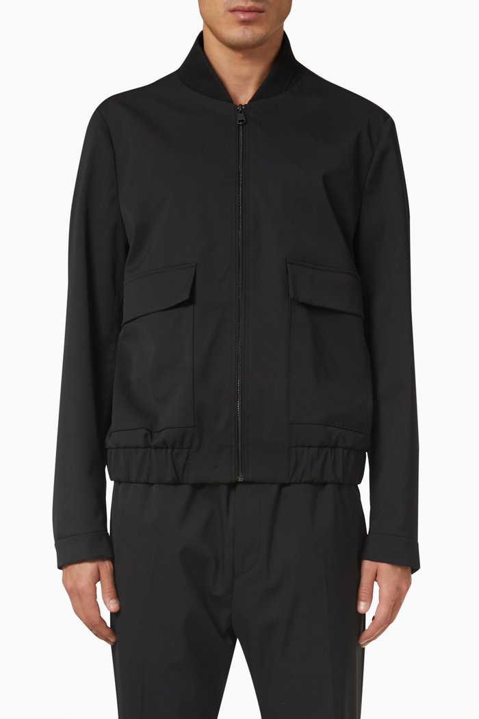 

Travel Flap-pocket Jacket in Gabardine, Black