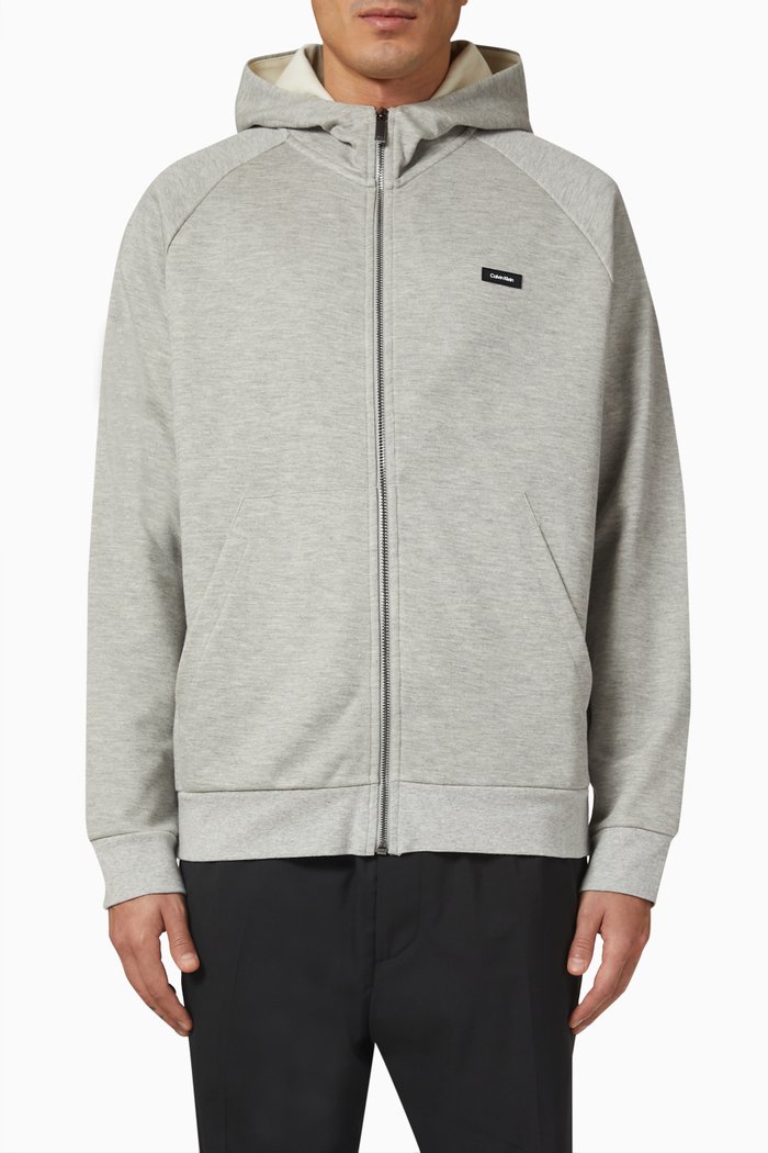 

Logo Hoodie in Cotton Modal & Nylon Blend, Grey