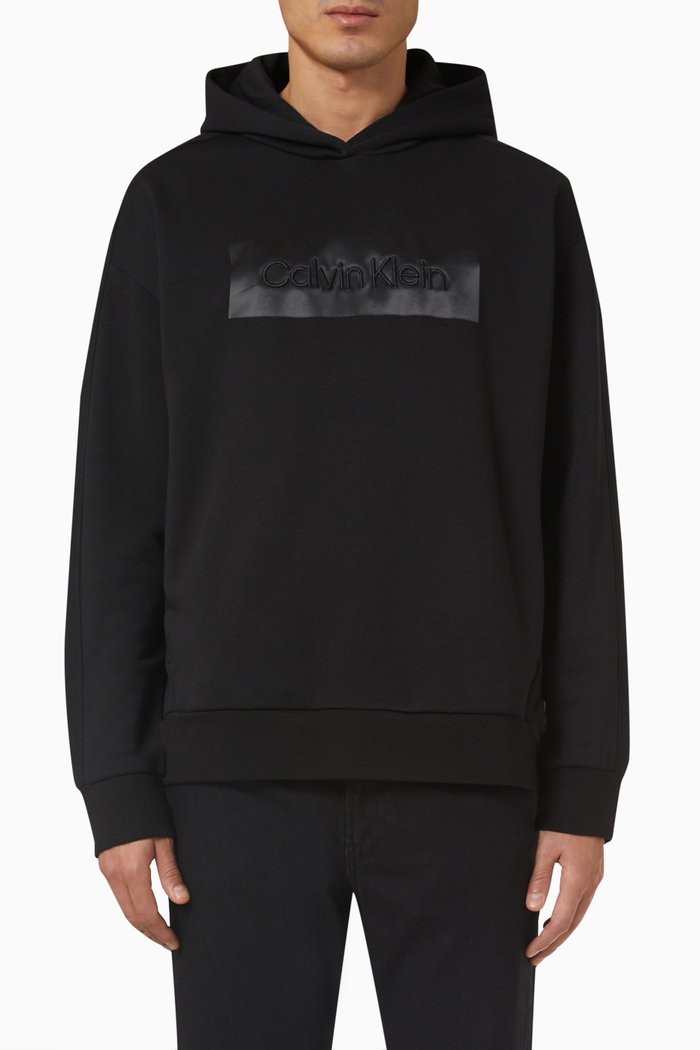 

Logo Hoodie in Cotton Modal Blend, Black