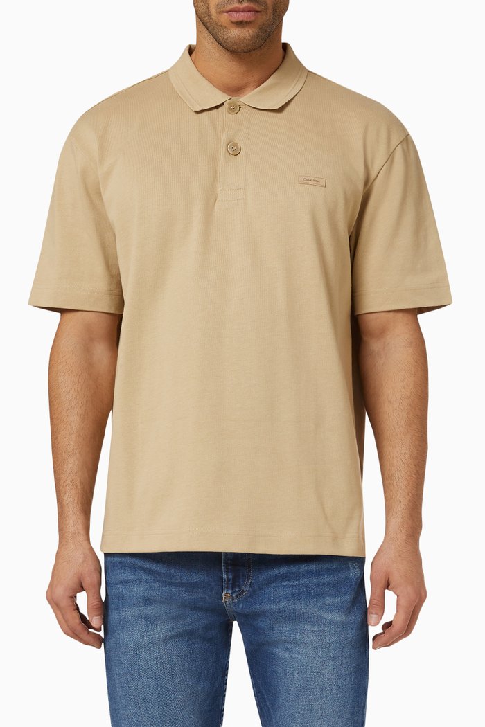 

Modern Comfort Polo in Cotton, Neutral