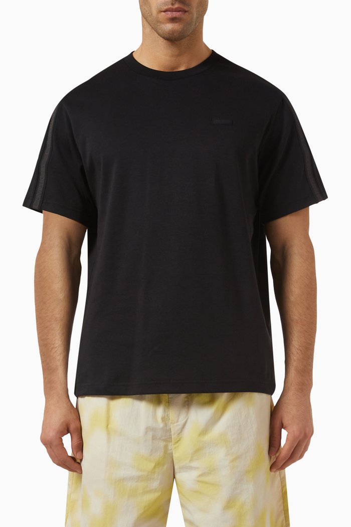 

Logo Tape T-shirt in Cotton Jersey, Black