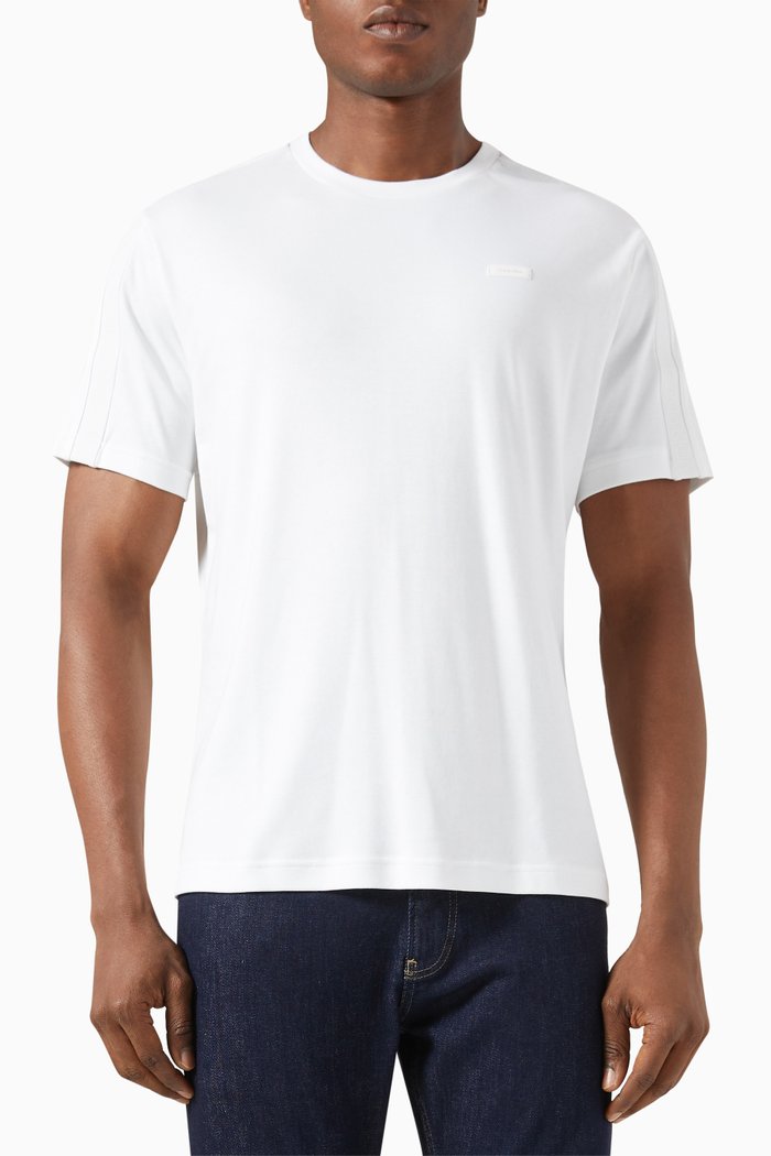 

Logo Tape T-shirt in Cotton Jersey, White
