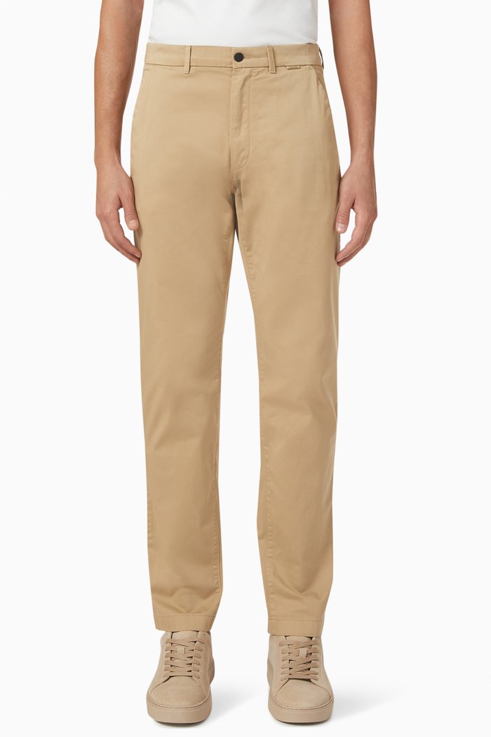 

Chinos in Cotton & Sateen Stretch Blend, Neutral
