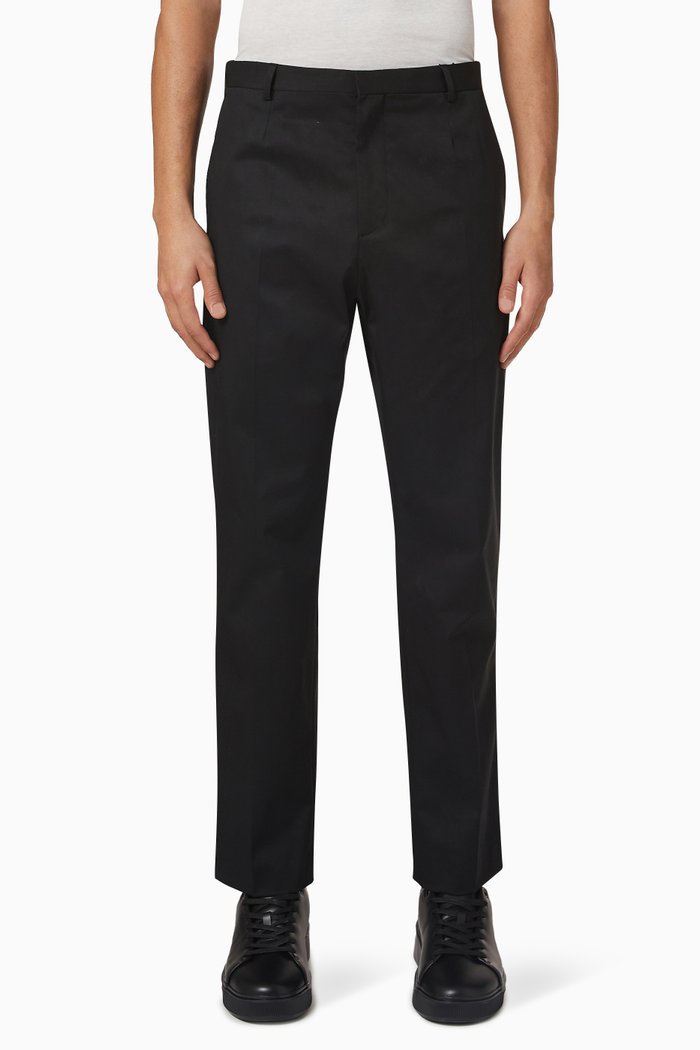 

Straight-leg Trousers in Tencel Twill Blend, Black