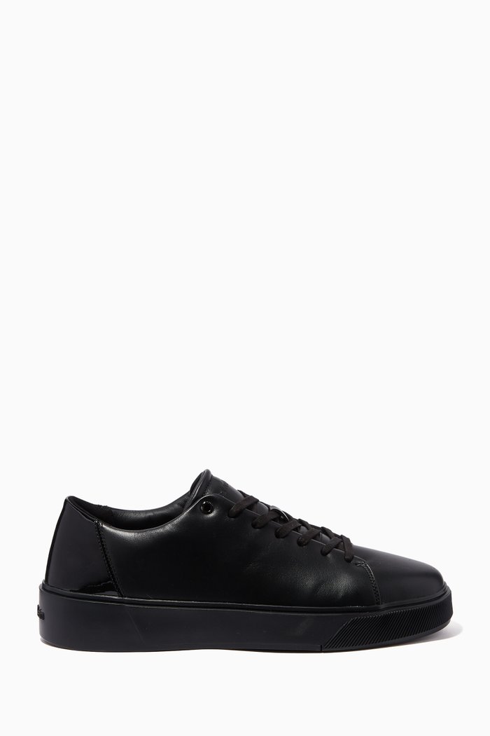 

Low Top Sneakers in Leather, Black