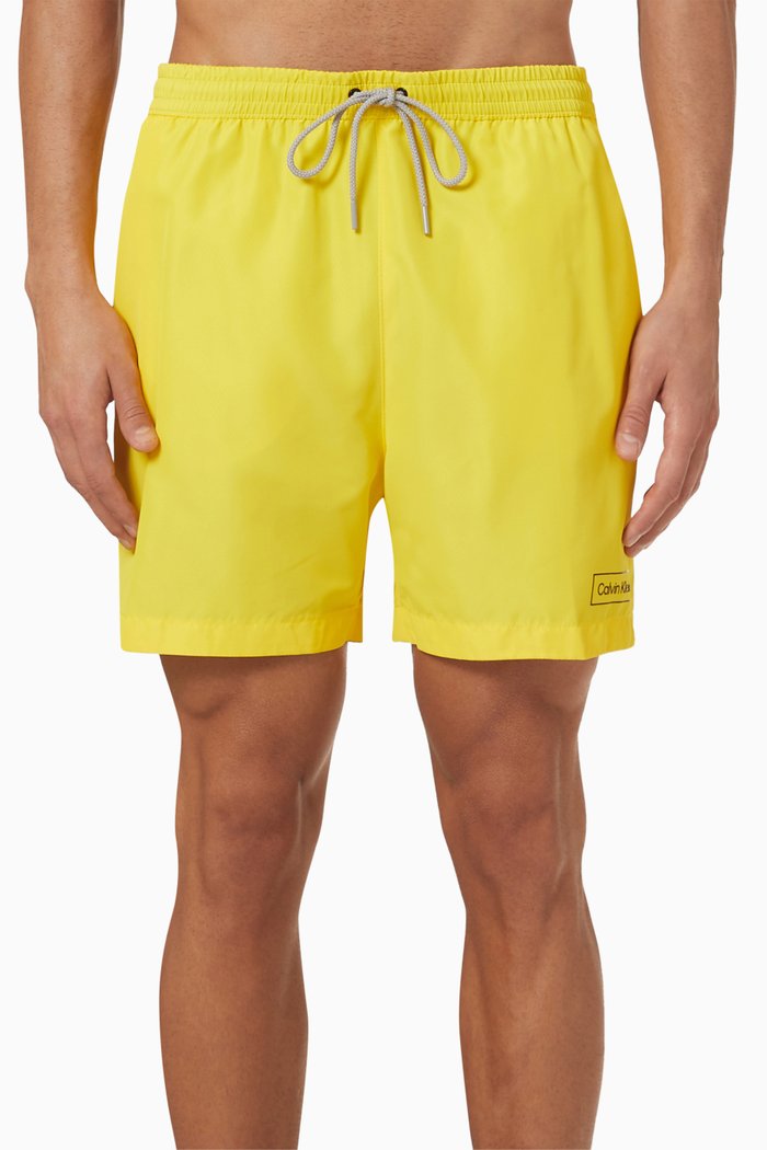 

Logo Drawstring Swim Shorts in Recycled Fabric, Yellow