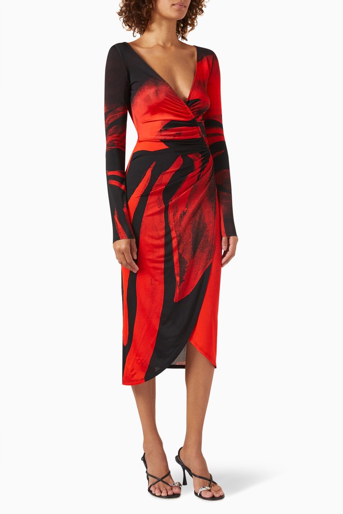 Summer Solstice Midi Dress, Red