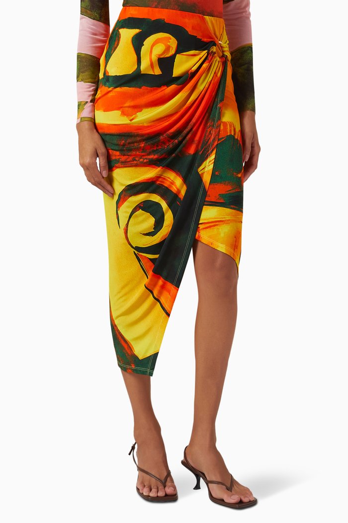 

Coastline Gathered Midi Skirt, Multicolour