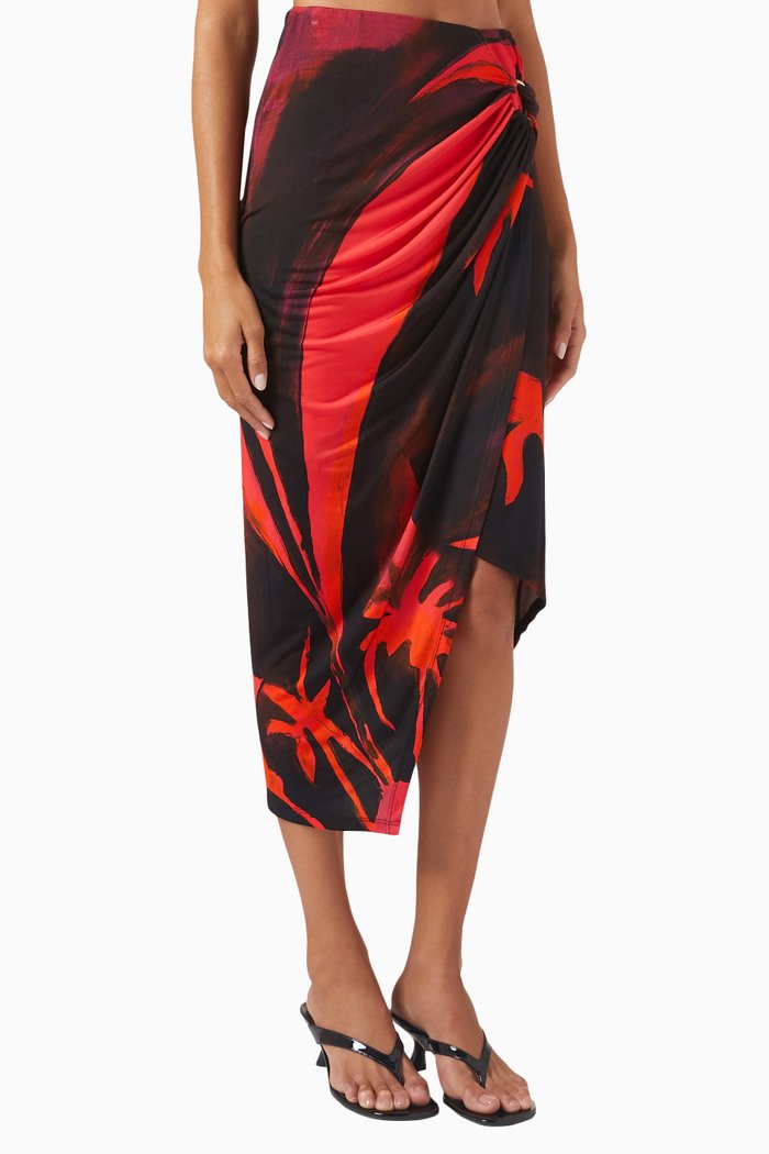 

Coastline Gathered Midi Skirt, Multicolour