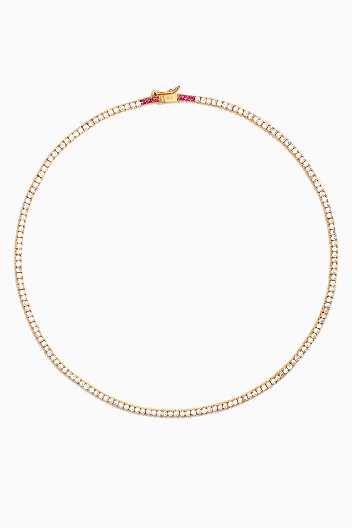 

Rally Tennis Necklace in Gold-plated Brass, Silver