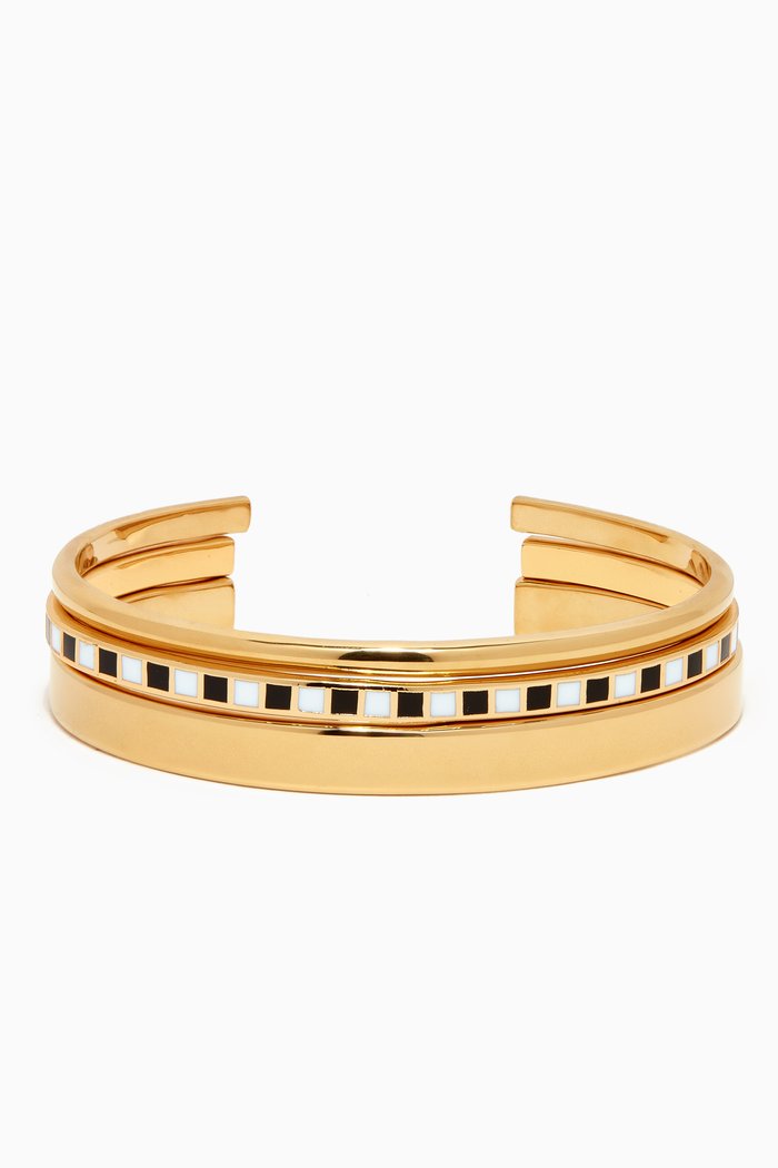 

Dash Cuff Bracelet Set in Gold-plated Brass