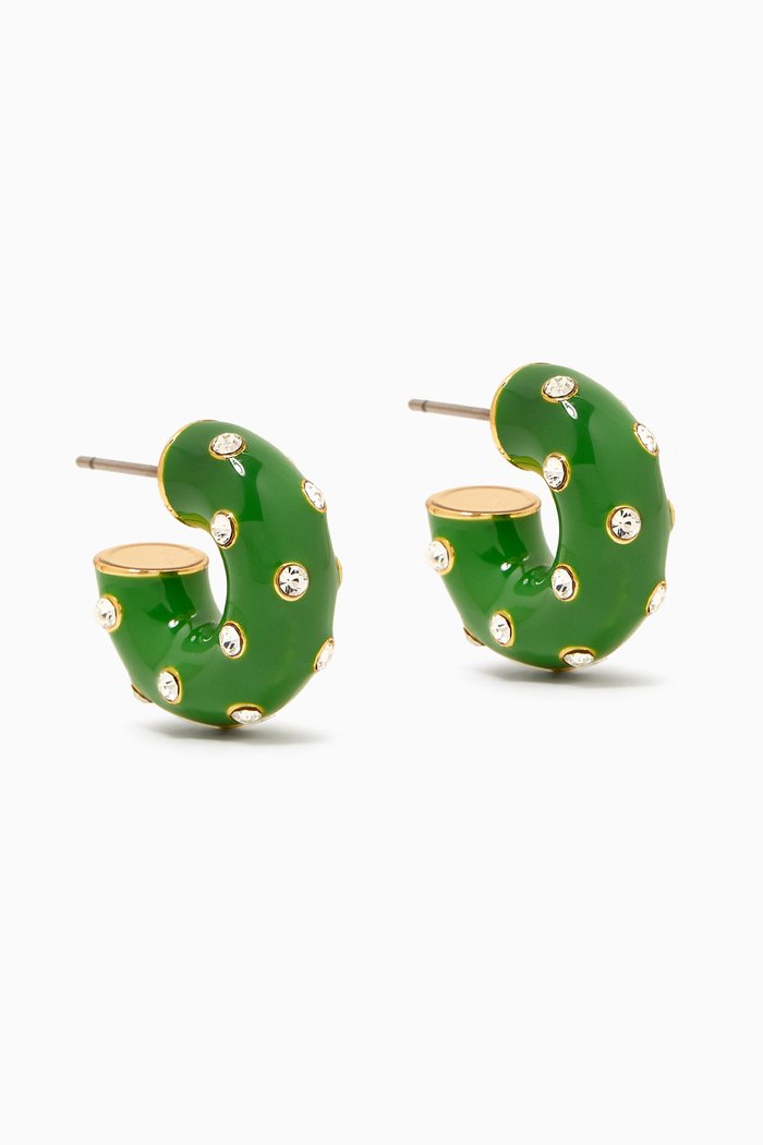 

Twinkle Twinkle Chubbie Hoop Earrings, Green
