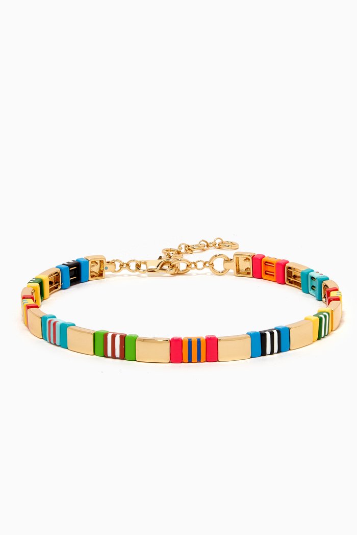 A Walk In The Park Brite Enamel Choker, Multicolour