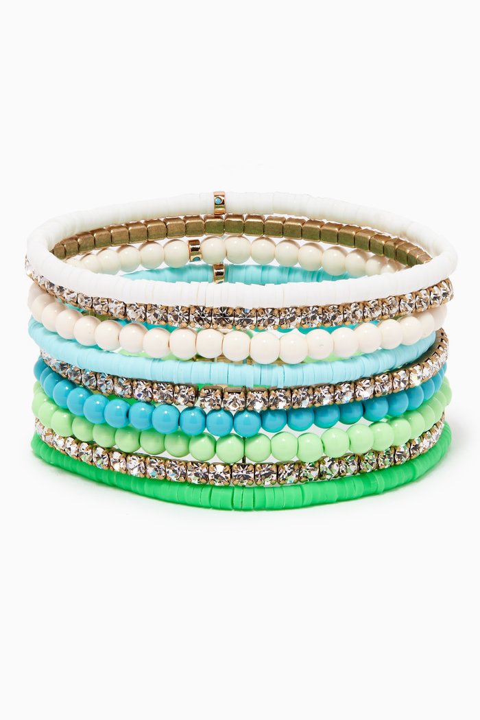 

Flash Dance Enamel Bead Bracelets, Set of 9, Multicolour