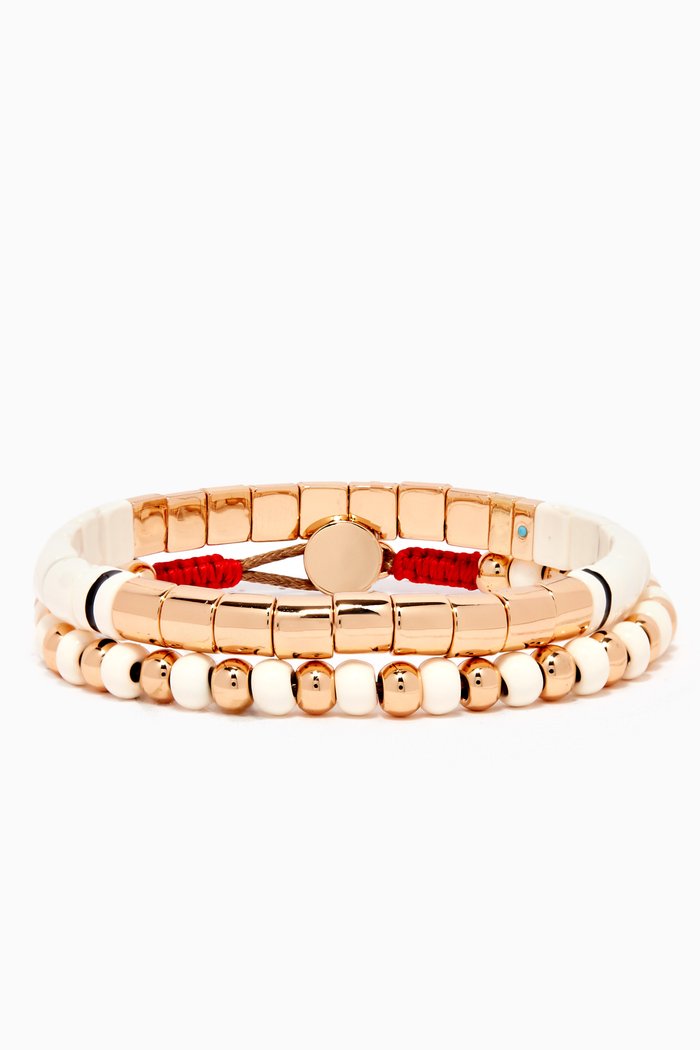 

Bubbles & Heavy Cream Bracelet Set, White