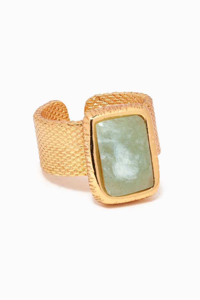 

Totem Pierre Ring in Gold-plated Metal, Green