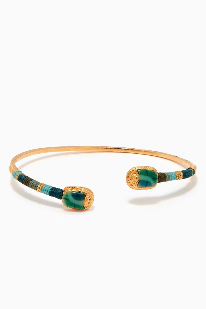 

Duality Scaramouche Bracelet in Gold-plated Metal, Green