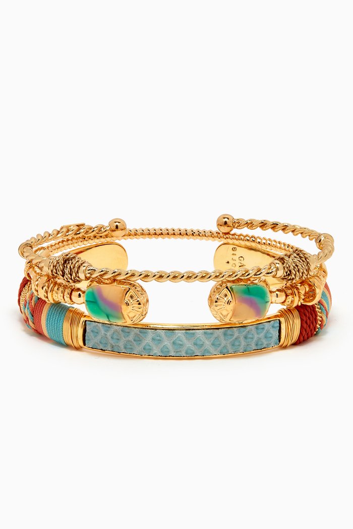 

Massai, Scaramouche & Torsade Bracelet, Set of 3, Blue