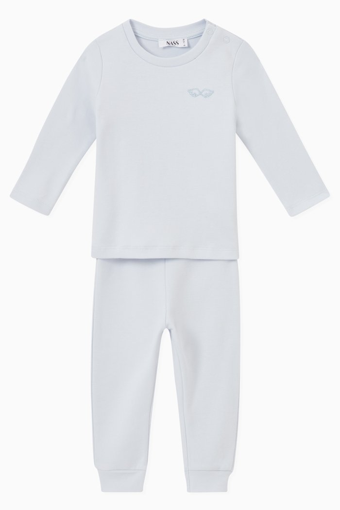 

Angel Top & Legging Set in Cotton, Blue