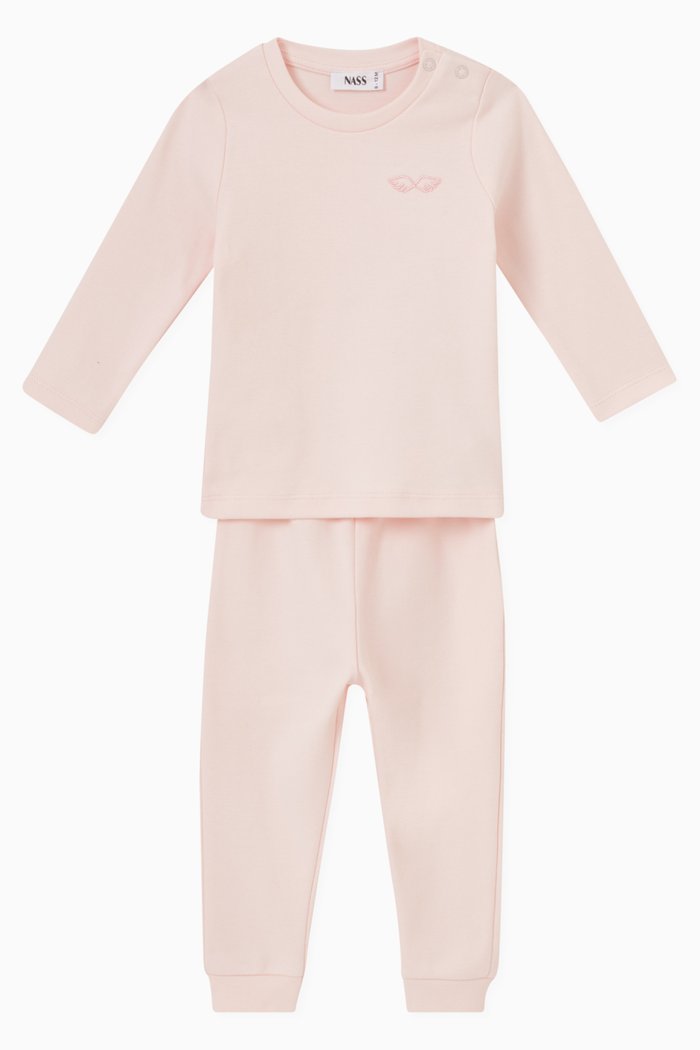

Angel Top & Legging Set in Cotton, Pink