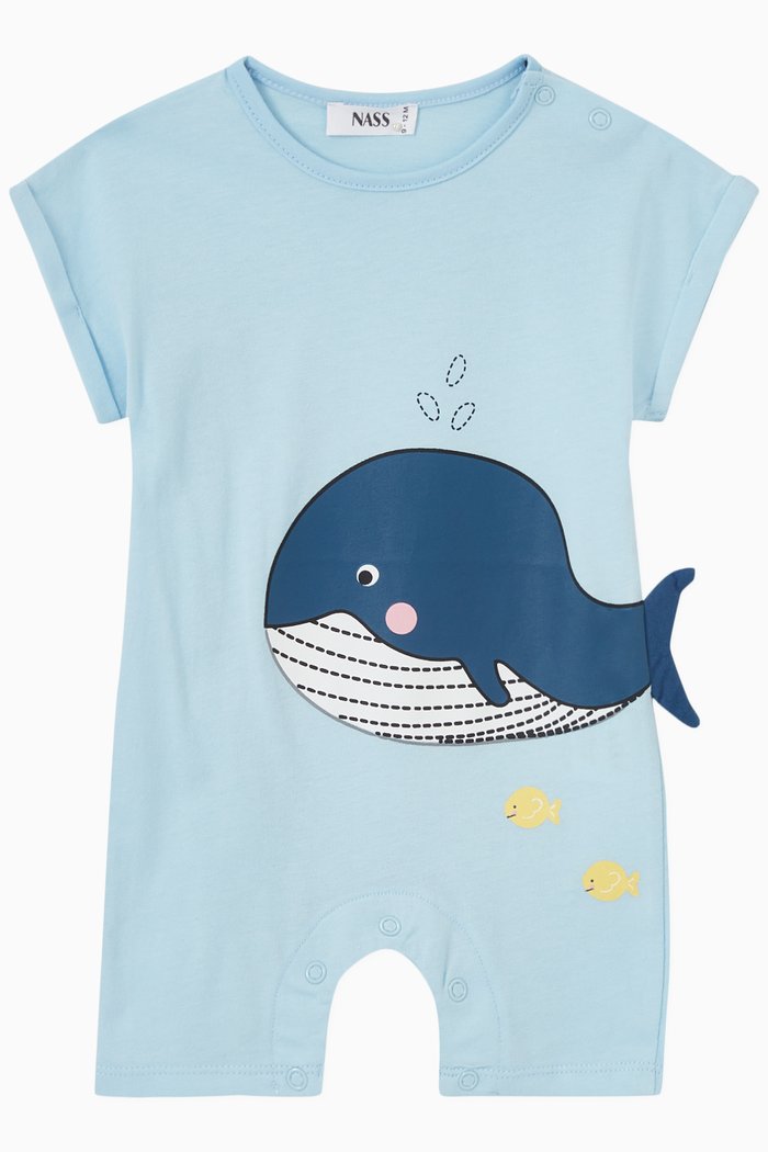 

Whaley- appliqué Romper, Blue